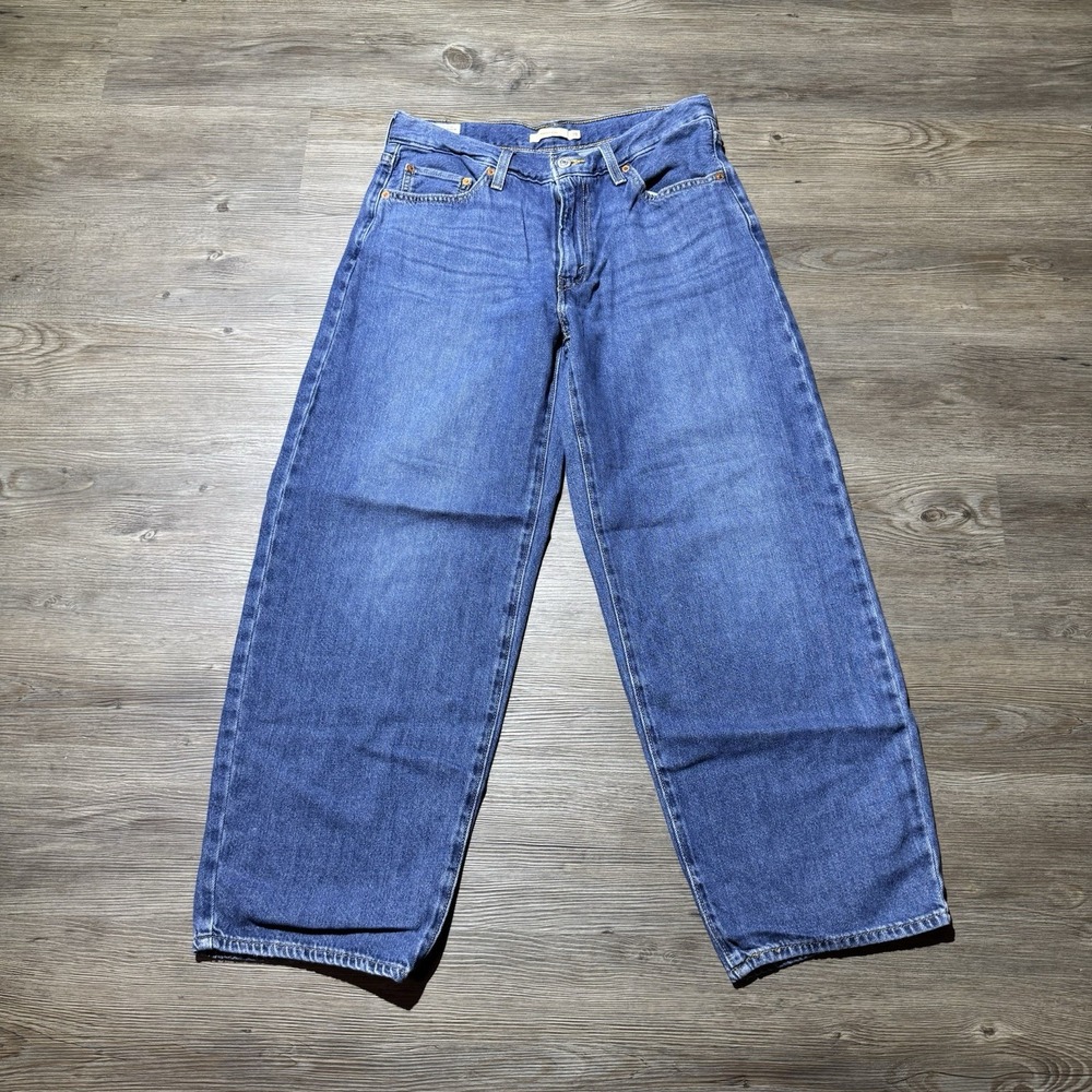 Levi's Premium Baggy Dad Jeans Women's W28 L28 Big E Water Less Blue Denim